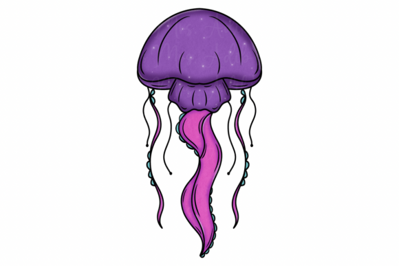 Adding Fluid Elegance with a Hand-Drawn Jellyfish PNG