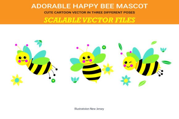 Adorable Happy Bee Mascot: Your Cute Cartoon Brand Ambassador
