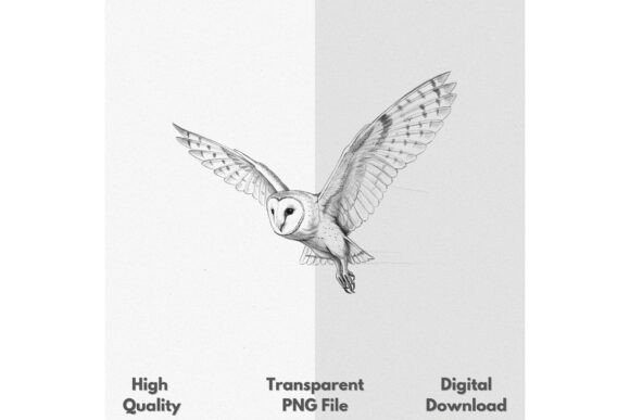 Barn Owl Mid-Flight PNG: A Designer's Detail