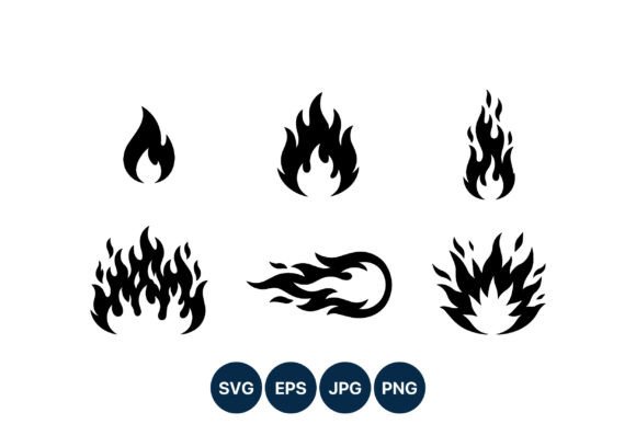 Black Flame Fire Vector Icons: Bold Visual Impact
