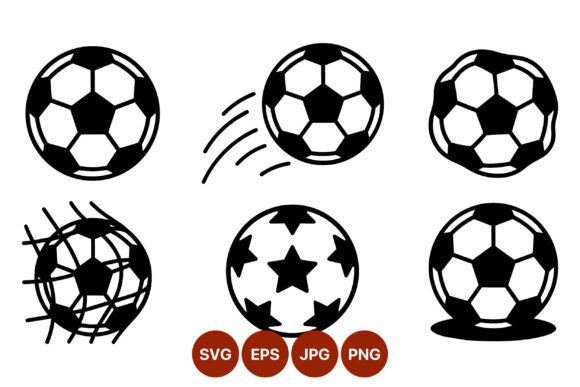 Black & White Soccer Ball Icon Set: A Designer's Toolkit