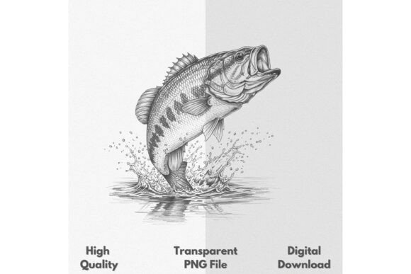 Bring Nature's Drama to Life with a Black Bass Leaping PNG