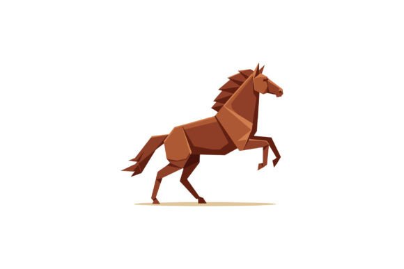 Brown Horse Rearing in Geometric Polygon: Dynamic Motion in Design
