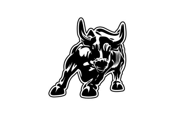 Bull Illustration Black White: A Symbol of Aggressive Power