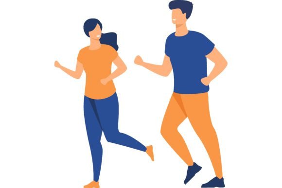 Capturing Movement and Joy: The Happy Smiling Couple Running at Summer Park