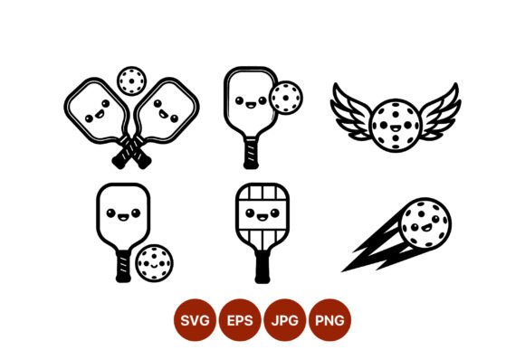 Cute Pickleball Paddles and Balls Vector: Playful Branding Assets