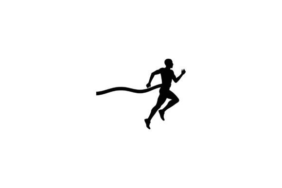 Dynamic Runner Silhouette: Capturing Motion and Victory