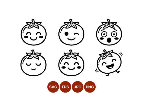 Happy Tomato Faces Line Art: Injecting Playful Personality into Your Brand