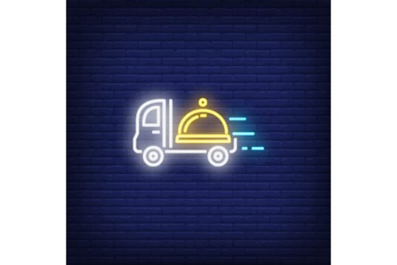 Neon Icon of Restaurant Delivery: A Visual Guide