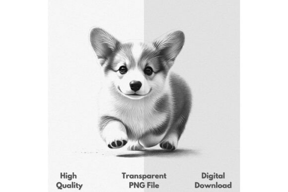 Pembroke Corgi Running Digital Art PNG: Infuse Energy into Your Projects