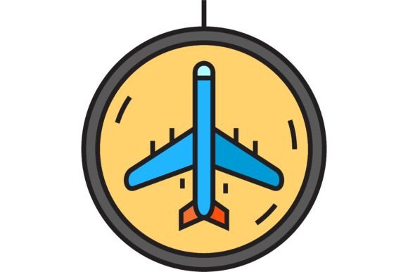 Round Badge with Airplane: Capturing the Spirit of Air Travel