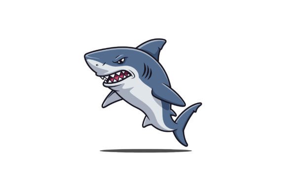 Shark Swimming in Dynamic Pose with Flat: A Typeface of Power and Motion
