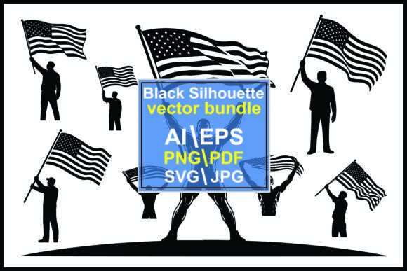 Silhouettes of People Holding American: A Visual Toolkit for Patriotic Design