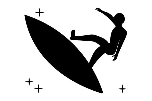 Surfer Silhouette Vector: Capturing Motion in Minimalist Design