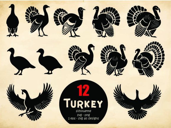 Turkey Silhouette Bundle: Your Thanksgiving Design Toolkit